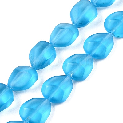 Frosted Glass Beads Strands GLAA-T023-30G-1