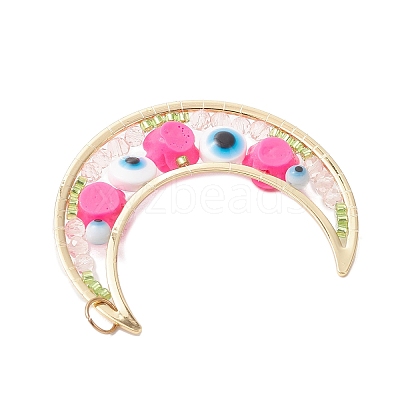 Brass Resin Pendants PALLOY-MZ01073-05-1