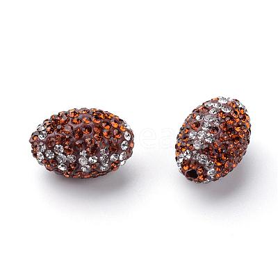 Handmade Polymer Clay Rhinestone Beads RB-S046-01-1