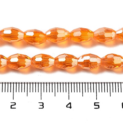 Transparent Electroplate Glass Beads Strands EGLA-A037-T6x8mm-B08-1
