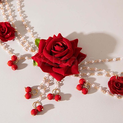 Cloth Flower Alloy Multi-Layered Chain Belts FS-WGC7D80-01-1
