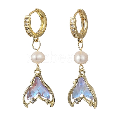 Alloy Glass Hoop Dangle Earrings EJEW-JE07300-1