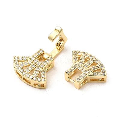 Brass Micro Pave Clear Cubic Zirconia Watch Band Clasps KK-A266-22G-1