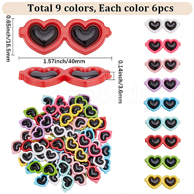 54Pcs 9 Colors Opaque Resin Cabochons RESI-SC0006-74-1