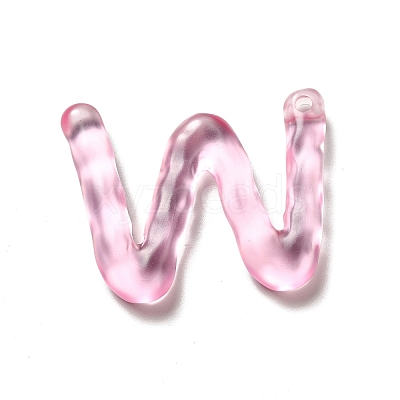 Transparent Resin Alphabet Pendants RESI-C028-02W-1