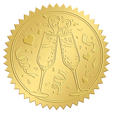 Self Adhesive Gold Foil Embossed Stickers DIY-WH0211-212-1