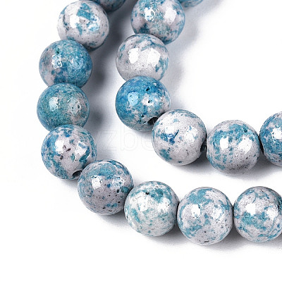 Dyed Synthetic Fossil Beads Strands G-T139-6mm-66G-1