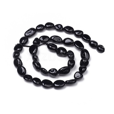 Natural Black Tourmaline Beads Strands X-G-L493-51-1