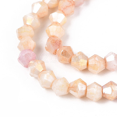 Ombre Effect Dyed Glass Beads Strands GLAA-T025-4mm-09A-1