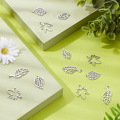 24Pcs 4 Style 304 Stainless Steel Pendants STAS-DC0005-88-1