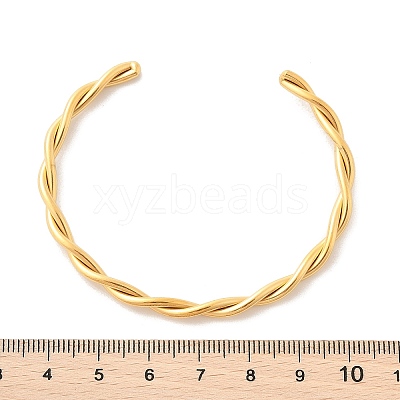 Ion Plating(IP) 304 Stainless Steel Twisted Rope Cuff Bangles BJEW-P296-01G-1