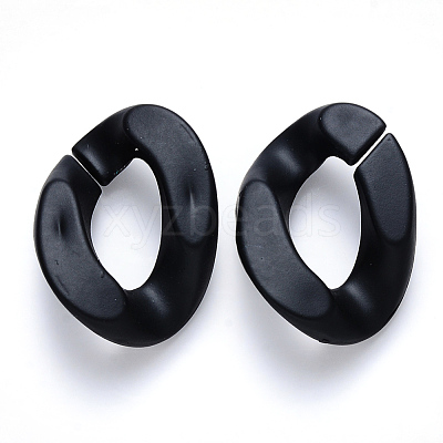 Opaque Spray Painted Acrylic Linking Rings OACR-S036-001B-I07-1
