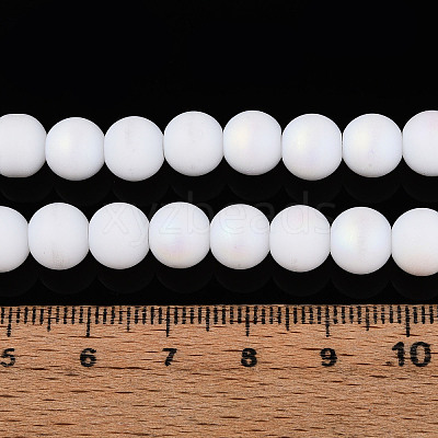 Frosted Opaque Glass Beads Strands LS-GLAA-T032-P8mm-MBB02-1