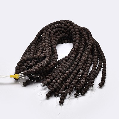 Natural Lava Rock Round Bead Strands G-I124-6mm-M-1