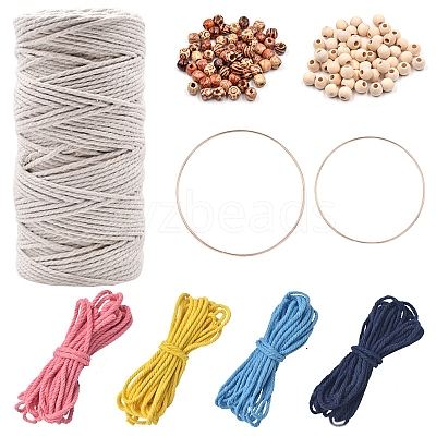 DIY Woven Macrame Wall Hanging Making Sets PW-WG54410-01-1