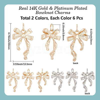 12Pcs 2 Colors Brass Pendants KK-BBC0020-25-1