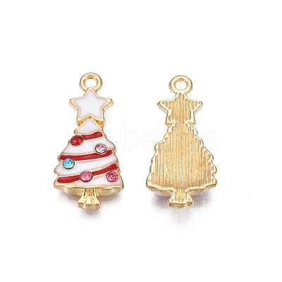 Rack Plating Alloy Enamel Pendants X-ENAM-N055-148C-1