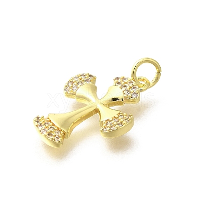 Brass Micro Pave Clear Cubic Zirconia Pendants KK-M297-11G-1