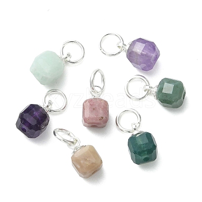 Natural Mixed Gemstone Pendants PALLOY-JF05297-01-1