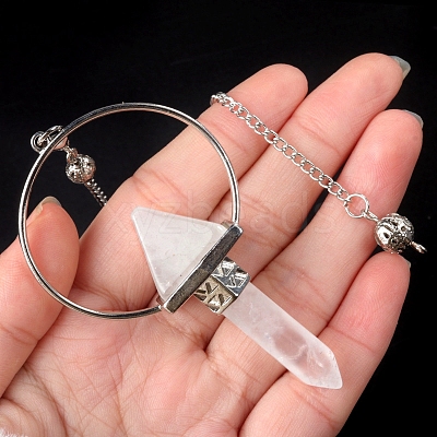 Natural Quartz Crystal Dowsing Pendulum Big Pendants PW-WG0EC10-01-1