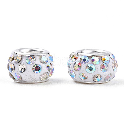 Polymer Clay Rhinestone European Beads CPDL-T001-05-1