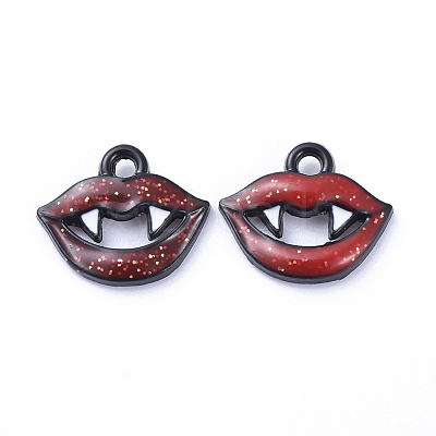 Black Alloy Enamel Pendant X-ENAM-D040-B02-1