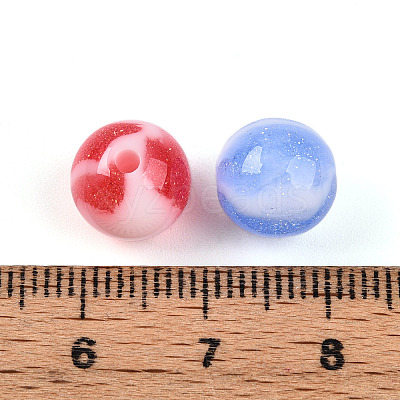 Two Tone Opaque Resin Beads X1-RESI-N042-10mm-16-1
