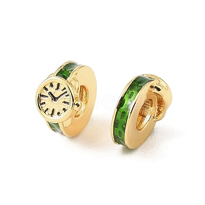 Watches Brass Enamel European Beads KK-CBA9CBD-16G-1