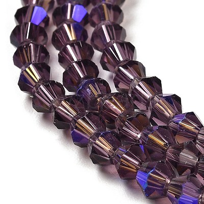 Transparent Electroplate Glass Beads Strands EGLA-A039-T2mm-L04-1