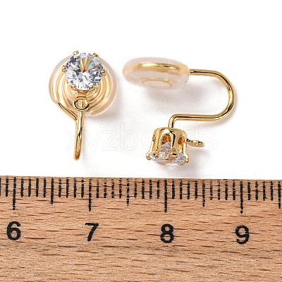 Brass Micro Pave Cubic Zirconia Ear Cuff Findings KK-F898-15D-G-1