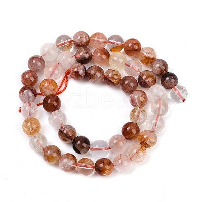 Natural Hematoid Quartz/Ferruginous Quartz Beads Strands G-U026-A09-8mm-1