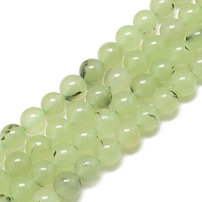 Natural Prehnite Beads Strands X-G-S300-118-6mm-1