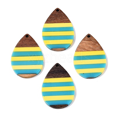 Epoxy Resin & Walnut Wood Pendants RESI-N039-121O-1