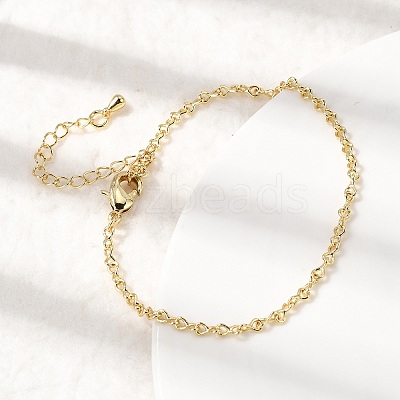 Brass Infinity Link Chain Bracelets for Women BJEW-F531-01G-1