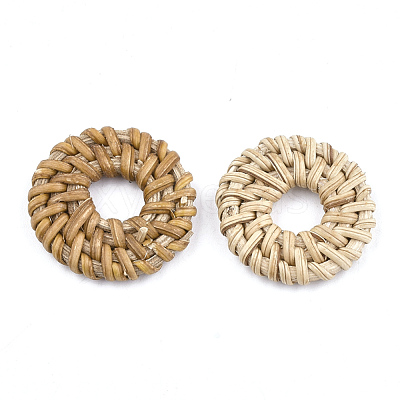 Handmade Reed Cane/Rattan Woven Linking Rings WOVE-T005-08A-1