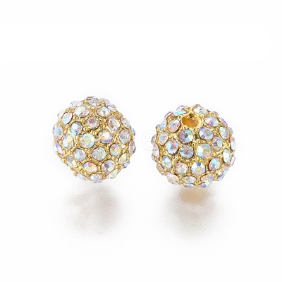 Alloy Rhinestone Beads RB-A034-10mm-A28G-1