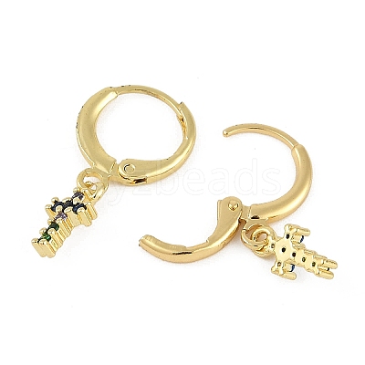 Brass Micro Pave Cubic Zirconia Hoop Earrings for Women EJEW-B067-01G-06-1
