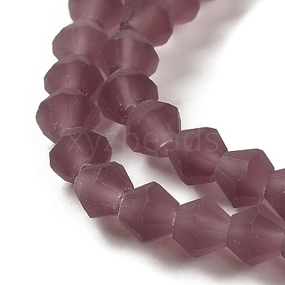 Imitate Austrian Crystal Frosted Glass Beads Strands GLAA-F029-TM4mm-B04-1