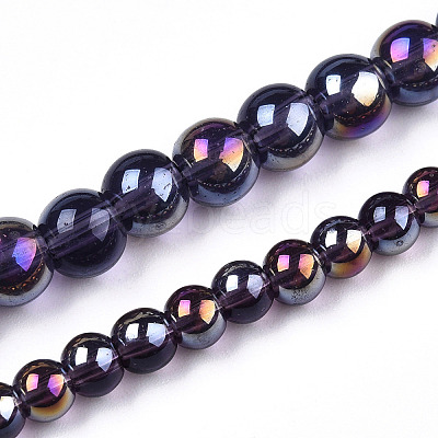 Electroplate Transparent Glass Beads Strands LS-GLAA-T032-T4mm-AB03-1