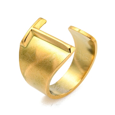 PVD Vacuum Plating 201 Stainless Steel Cuff Rings RJEW-Z032-01G-T-1