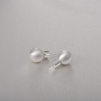 Round Ball Drawbench Brass Ear False Plugs for Women EJEW-G391-24D-S-1