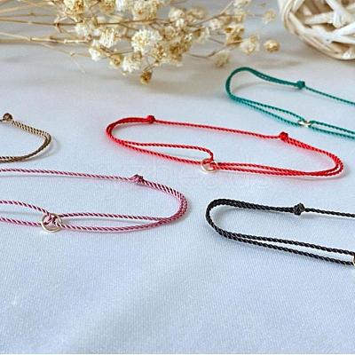 Adjustable Handmade Woven Polyester Cord String Bracelet Sets ZG1939-1
