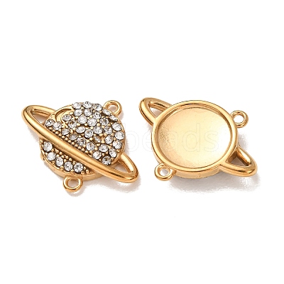 304 Stainless Steel Rhinestone Connector Charms STAS-L318-22G-02-1
