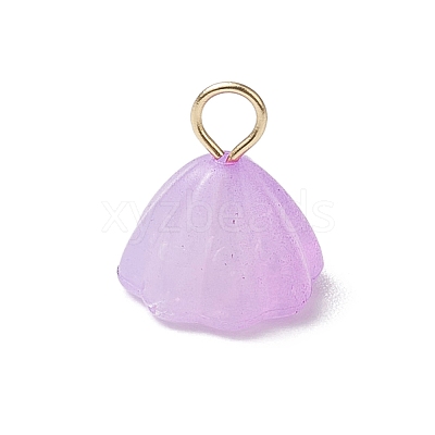Acrylic Lotus Pendants PALLOY-JF02712-04-1