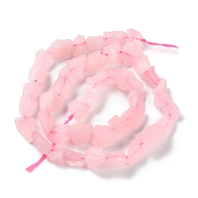 Raw Rough Natural Rose Quartz Beads Strands G-B065-C01-1