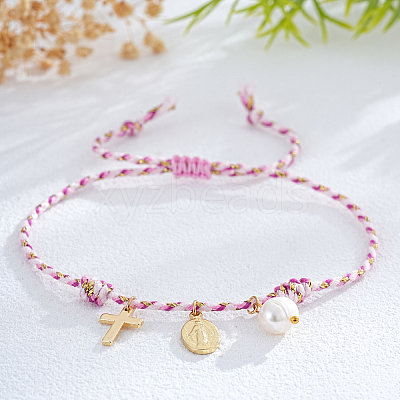Bohemian Brass & Natural Freshwater Pearl Charm Bracelets ZD8910-7-1