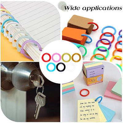 210Pcs 7 colors Plastic Loose Leaf Book Binder Rings KY-CP0001-25A-1