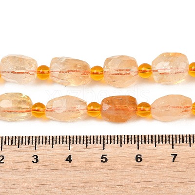 Heated Natural Citrine Beads Strands G-Z147-B01-02-1