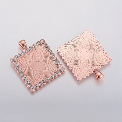 Alloy Pendant Cabochon Settings X-ALRI-TAC0001-05A-RG-1