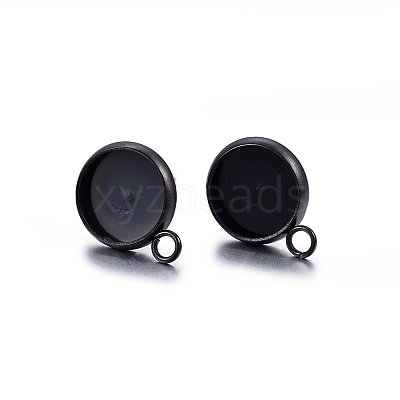 304 Stainless Steel Stud Earring Settings STAS-H467-08B-14mm-1